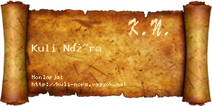 Kuli Nóra névjegykártya