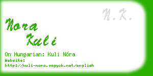 nora kuli business card