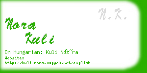 nora kuli business card